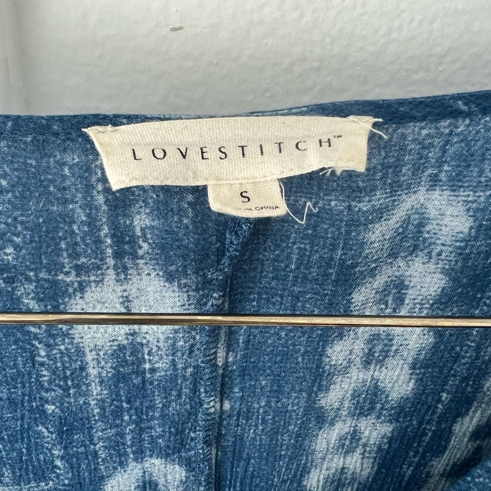 Lovestitch Indigo Shibori Blouse Size Small - Picture 4 of 5